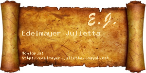 Edelmayer Julietta névjegykártya